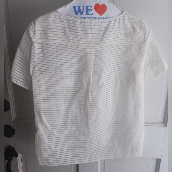 Akris Punto White Striped Women's Tee - Picture 2 of 4
